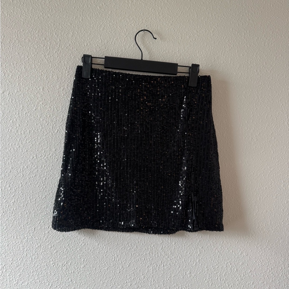 Art Class Black Sequin Mini Skirt